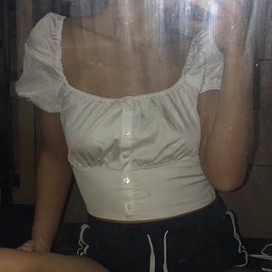 milkmaid white crop top blouse